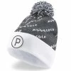 Gents P Removable Pom Beanie Puma Black - Bright White -Golf Accessories Sales Store 024148002 L
