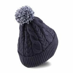 Puma Ladies Cable Pom Beanie Navy Blazer - Bright White -Golf Accessories Sales Store 024218001 1 L