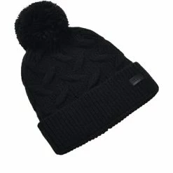 Under Armour Ladies Around Town Pom Beanie Black 001