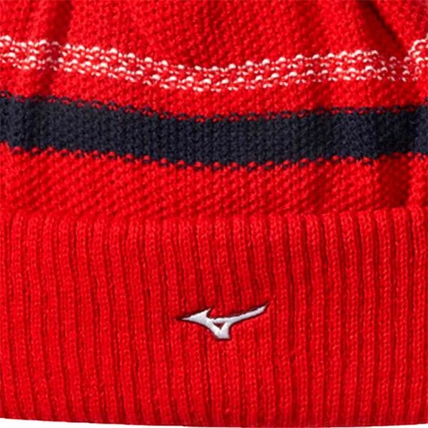 Mizuno BT Pom Pom Hat Red 4 Mizuno BT Pom Pom Hat Red - Image 2