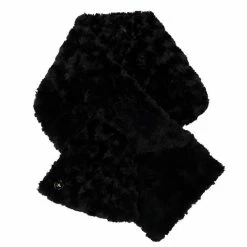 Green Lamb Gianna Fun Fur Scarf . Black