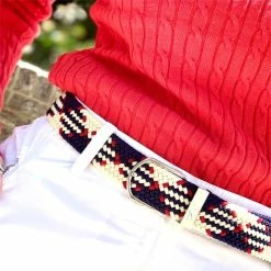 Surprizeshop Woven Belt White - Blue -Golf Accessories Sales Store BT006001001 2 L