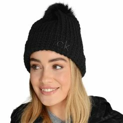 Calvin Klein Golf Ladies Swift Beanie Black -Golf Accessories Sales Store CKLA20439001 2 L