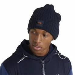 Calvin Klein Golf Gents Chunky Knit Beanie . Navy -Golf Accessories Sales Store CKMA21543003 3 L