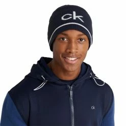 Calvin Klein Golf React Reversible Beanie . Navy White -Golf Accessories Sales Store CKMA21544003 2 L