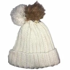 Icon Ladies PomDuo Beanie White