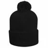Glenmuir Uni Malabar Lined Rib Bobble Hat Black