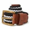 FootJoy FJ Striped Belt Black - Charcoal - White -Golf Accessories Sales Store P 69503FOOTJOYBELTBLACKCHARCOALWHITE L