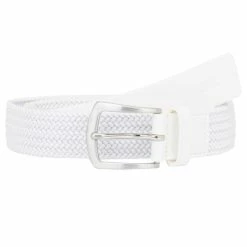 J.Lindeberg Caspian Elastic Braid Belt White