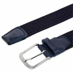 J.Lindeberg Gents Bernhard Braided Elastic Belt Navy -Golf Accessories Sales Store P GMAC02147JLINDEBERGBELTNAVY6855GENTS 1 L