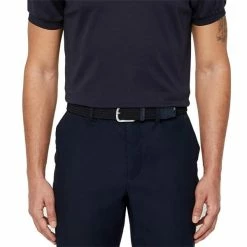 J.Lindeberg Gents Bernhard Braided Elastic Belt Navy -Golf Accessories Sales Store P GMAC02147JLINDEBERGBELTNAVY6855GENTS 3 L
