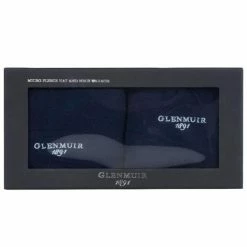 Glenmuir Unisex Hat And Neck Warmer Gift Set Navy - Garnet